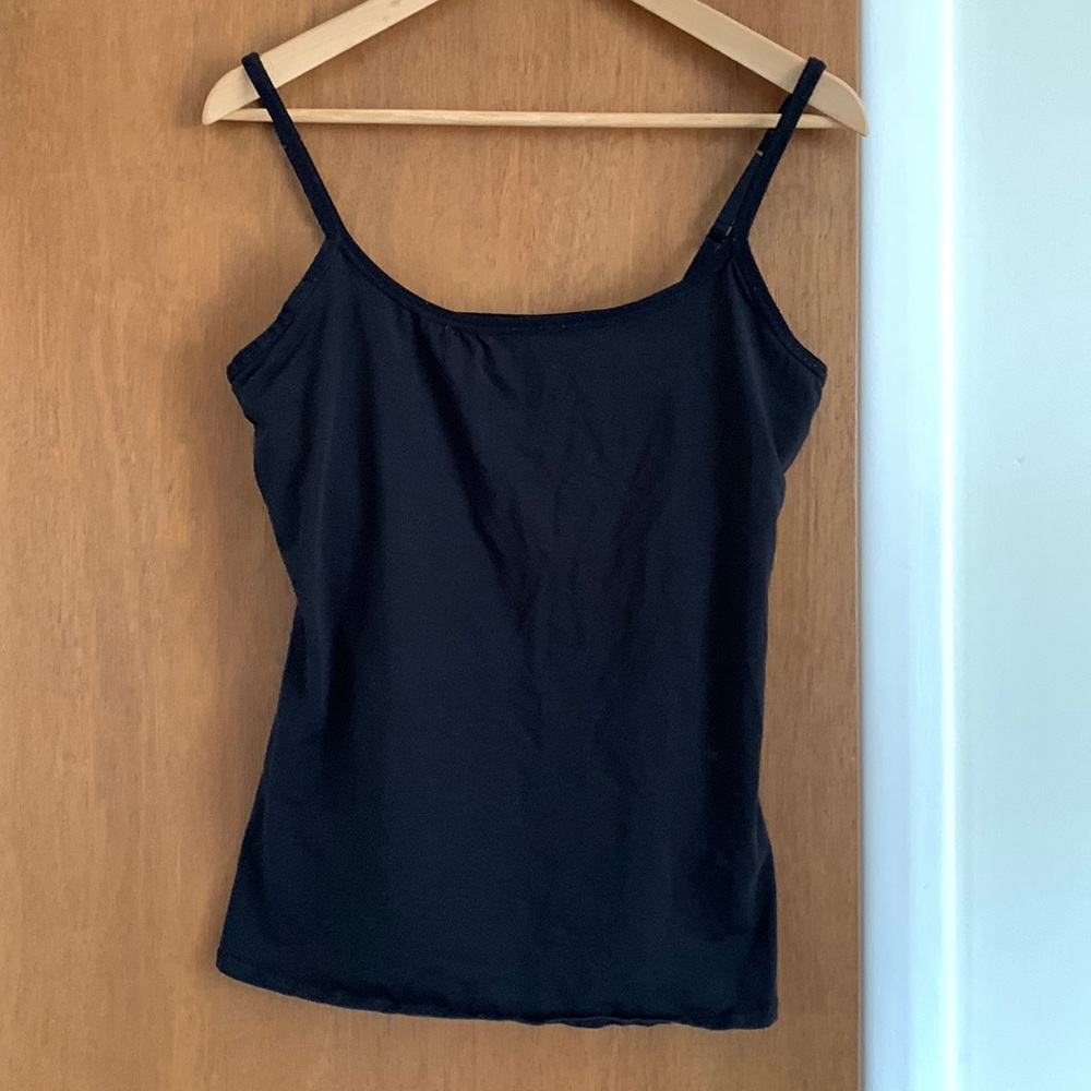 Black camisole with built in shelf bra